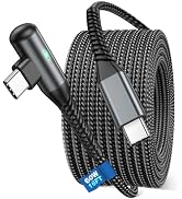 iMangoo USB C Cable 60W Fast Charging 16ft Long Braided-Durable Cord Black | 90 Degree Right Angl...