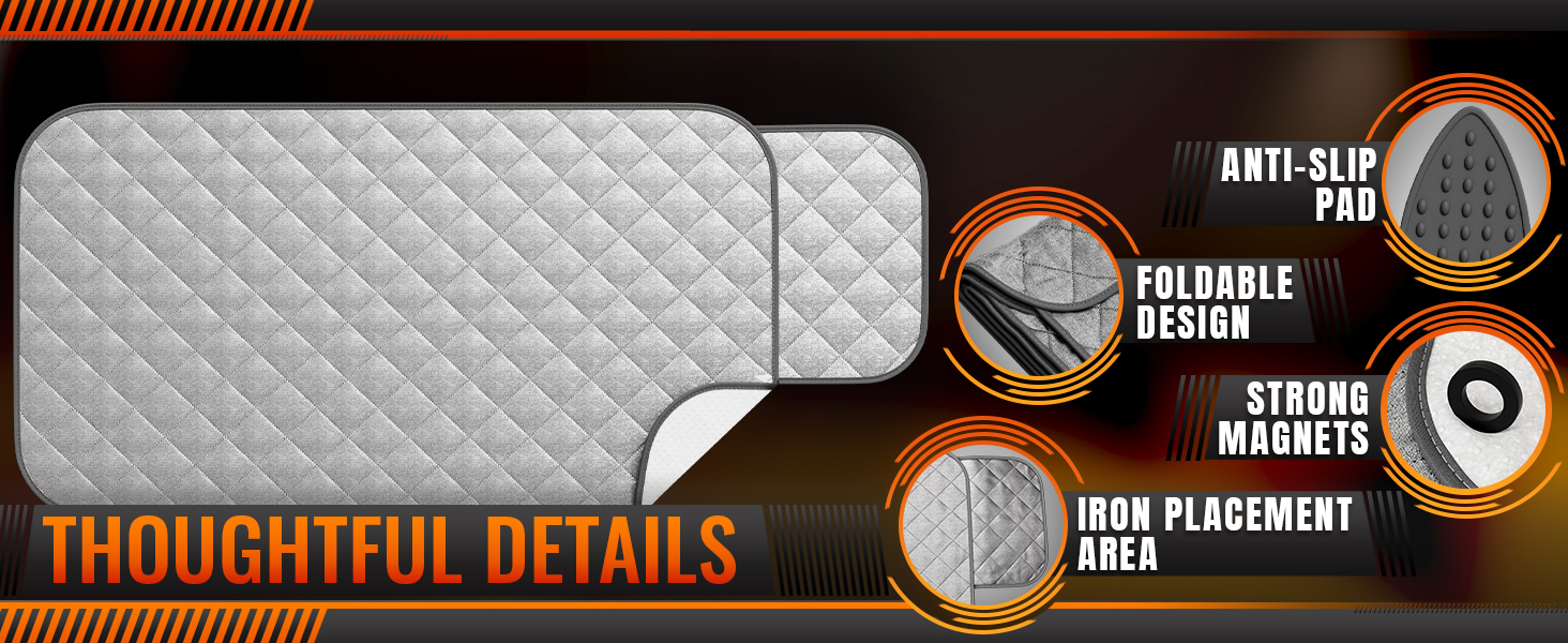 iron pad for table top showing anti slip base foldable design strong magnets and iron rest area
