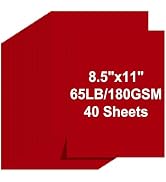 Cardstock 8.5 X 11, 40 Sheets Christmas Red Card Stock, 65lb/ 180gsm Copy Paper, Dark Red Cardsto...