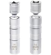 Ruibapa 14mm&16mm Magnetic Spark Plug Socket 360 Degree Swivel Spark Plug Socket Thin Wall Socket...