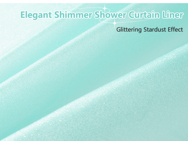 Seenus Bathroom Waterproof Shimmery Luxury PEVA Shower Curtain Liner Seafoam Green Bpa-free