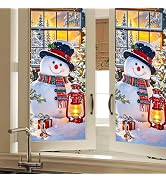 HOMETITUTE Smiling Snowman Christmas Privacy Window Cling 17.7x39.3 PVC | Holiday Sticker, Cling ...