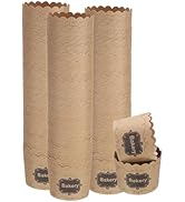 HARFINGTON Paper Baking Cups Brown Kraft Paper Muffins Liner Cupcake Greaseproof Disposable Bulk ...
