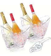 Ice Bucket for Parties 2 Pcs 4 Liter Beverage Tub Ice Tub Wine Beer Drink Buckets for Parties Mim...