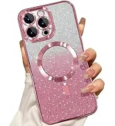 Misscase for iPhone 16 Pro Max Magnetic Glitter Case Compatible with MagSafe,Camera Lens Protecto...