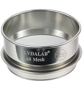 LVDALAB All 304 Stainless Steel Mesh Lab Sieve, 40 Mesh (0.45mm) Aperture Test Sieve, 4inch(10cm)...