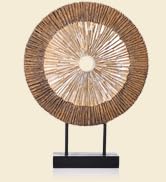 XMGZQ Wood Color Minimalist Round Statue Above Cabinet Decor Kitchen,Modern Decorative Sculpture ...