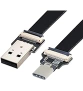 chenyang USB C Flat Cable USB 2.0 Male to USB C Male Ribbon Flex Extension Cable Adapter 0.2M