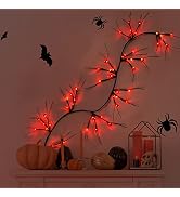Lighted Halloween Garland Halloween Pumpkin Branche Lights 6.5FT 48LED Battery Operated Halloween...