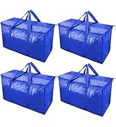 TICONN 4 Pack Extra Large Moving Bags with Zippers & Carrying Handles, Heavy-Duty Storage Tote fo...