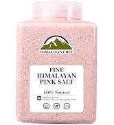 Himalayan Chef Pink Himalayan Salt Fine Grain, 5 lbs Plastic Jar - Pure, Natural, Kosher, Non-GMO...