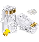 ZUZONG 50 PCS Cat6 RJ45 Ends, RJ45 Connector, Cat6 / Cat6a RJ45 Connector, Ethernet Cable Crimp C...