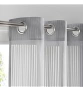 Sovtfides Grey Sheer Curtains 84 inches Long - Home Decoration Grommet Airy & Lightweight Elegant...