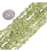 HAAMIIQII 3-5mm Natural Green Peridot Chips Beads Irregular Chip Stones Loose Gemstone Beads for ...