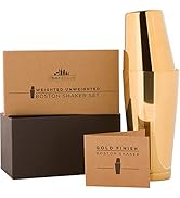 A Bar Above Gold Boston Shakers - Two-Piece Professional Cocktail Shakers Weighted & Unweighted 1...
