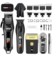 HIENA PRO Professional Hair Clipper Set for Men, Cordless Barber Clippers Set and Trimmer Kit, Fo...