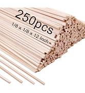 250 Pcs Balsa Wood Sticks 1/8 x 1/8 x 12 Inch balsa Wood Strips Hardwood Square Dowels balsa Wood...