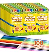 Shemira 1200 Count Colored Pencils Bulk, 100 Packs Pre-sharpened Coloring Pencil in 12 Colors, Er...