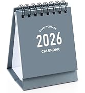 Mini Desk Calendar 2025-2026 - July 2025 to Dec 2026 Small Desktop Calendar Thick Paper Twin-Wire...