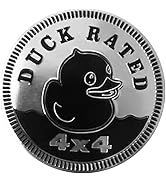 Duck Badge Rated 4 x 4 Metal Automotive Badge, 3D Metal Car Emblem Round Decal Sticker Compatible...