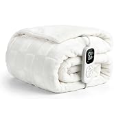IUUI Heated Blanket Electric Throw Checkered- 50x60 Inches Soft Flannel Heating Blanket,Fast Heat...