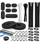 291PCS Cable Management Cord Organizer Kit - Simr 2 Cable Sleeve, 17 Cable Clips, 20 Cable Twist,...
