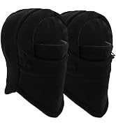 Balaclava Ski Mask 2 Pcs - Windproof Warmer Fleece Adjustable Winter Mask for Men Women