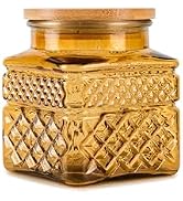 Prettidecor Glass Coffee Canister, 20.3 oz Candy Jar Sugar Jar Storage Container for Ground Coffe...
