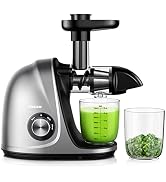 Jocuu Slow Masticating Juicer with Soft/Hard Modes Easy to Clean Quiet Motor & Reverse Function, ...