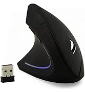 Wireless Mouse Ergonomic Vertical Left-Handed Mouse Ergo LED Light High Precision Optical Cordles...