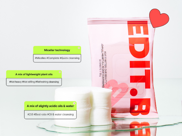 EDITB joyfull heart all in one cleansing pad