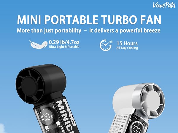 Portable Handheld Turbo Fan - 5 Gear High Speed