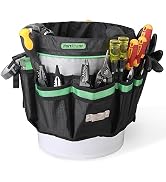 HURRICANE 5 Gallon Bucket Tool Bag Organizer, Garden Tool Caddy with 52 Pockets, Waterproof for M...