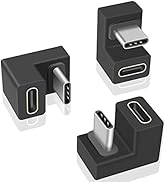 Poyiccot USB C U Shape Adapter, (3Pack) USB C 180 Degree Adapter, 10Gbps USB C to USB C Extension...