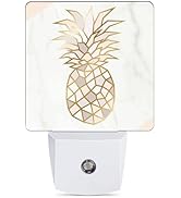 Jopowide Rose Gold Pineapple Dusk to Dawn Night Light, Auto Sensor Lamp Home Indoor Stairway Kitc...