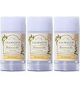 A La Maison Honeysuckle Aluminum Free Deodorant for Women and Men - Natural Deodorant (3 Stick Bu...