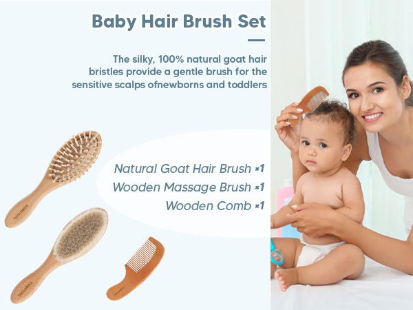 Baby hair brush and comb set