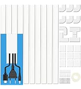 Cord Cover Raceway Kit - 157" Paintable Cable Concealer, Wire Hider for TV Wall Mounting and Wire...