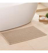GRLYUH Waffle Bath Mat - Boho Bathroom Rugs Non Slip Washable, Super Absorbent & Quick Dry, Small...