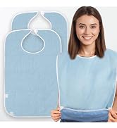 AbsorbEase 3 Pack Terry Cloth Bibs for Adults, Seniors, Special Needs, and Hospice or Personal Ca...