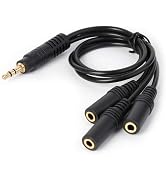 Tnyvm Black Headphone Splitter Cable 3.5mm 3 Way Splitter Adapter Aux Cable for Speaker MP3 Playe...