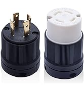 Muelnmey Locking Plug&Connector NEMA L14-30P&L14-30C Set , Generator Twist Lock with Extension Co...