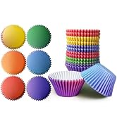 qiqee Jumbo Cupcake Liners 300PCS Gradient Cupcake Cups 6 Designs Cupcake Papers Baking Cups Cupc...