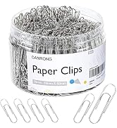 DANRONG 650 PCS Paper Clips Assorted Sizes, Small Medium and Large (1.1", 1.3" & 2"), Paperclips ...
