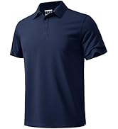 MAGNIVIT Men's Polo Shirt Short Sleeve 3 Button Cotton Pique Casual T-Shirts Moisture Wicking Per...
