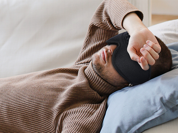 3D sleep mask with bluetooth headphones White Noise