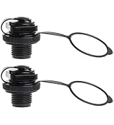 BWESOO 2Pcs Black Air Valve Inflatable Kayak Screw Air Valve Spiral Air Plugs Replacement Raft Ca...
