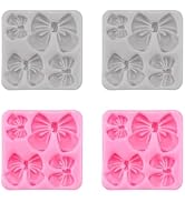 4Pcs Silicone Bow Molds for Cakes, Cupcakes, Chocolate, Candy, Sugar Craft, and Resin Crafts - Pi...