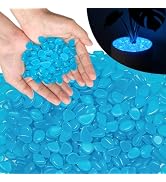 PoYang 500pcs Glow in The Dark Rocks Outdoor - Blue Resin Glowing Pebbles for Landscaping, Garden...