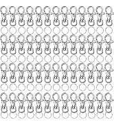 60PCS Metal Swivel Snap Hooks with Key Rings, LEOBRO 30PCS Small Lobster Claw Keychains Clasps an...